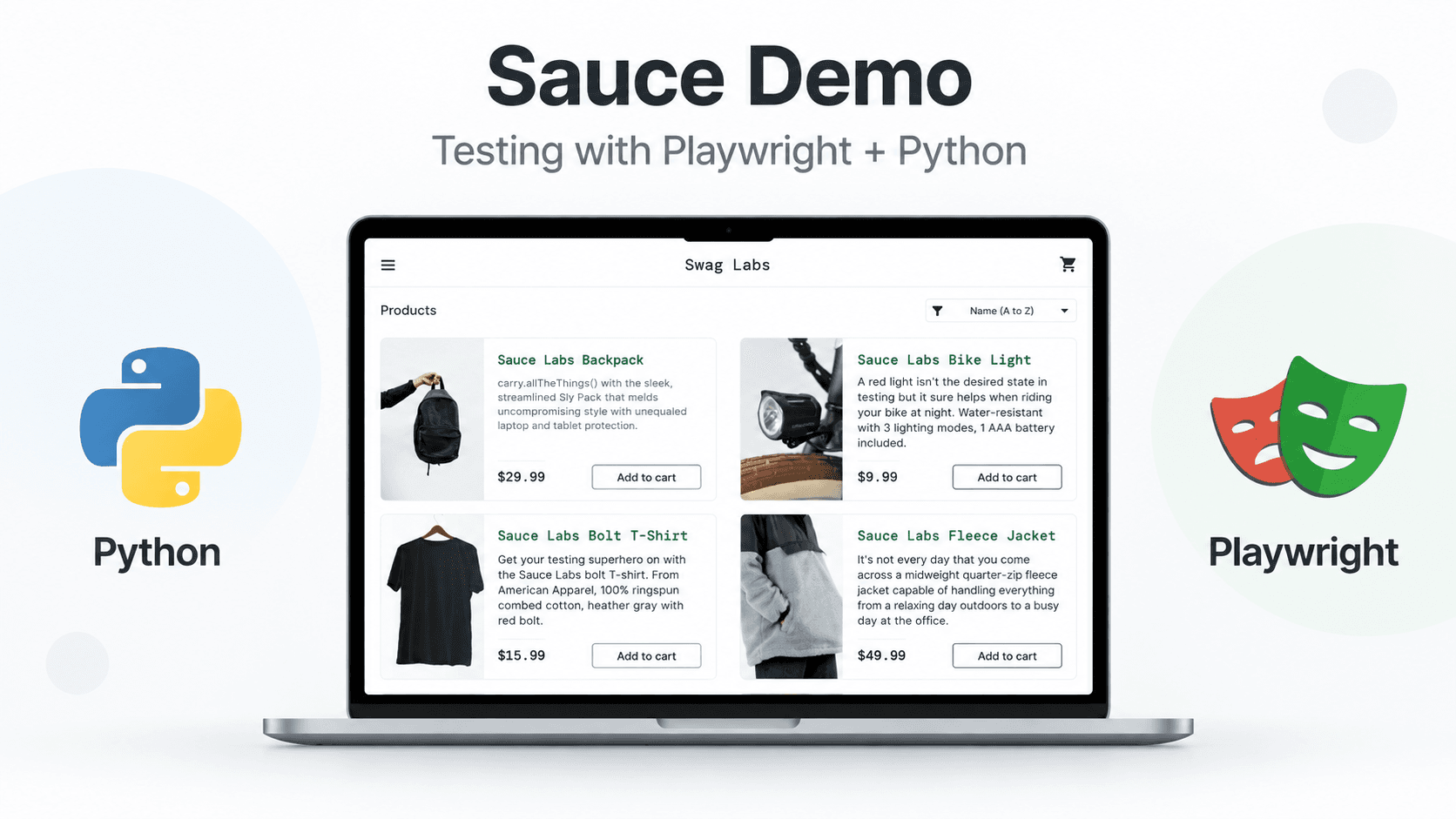 SauceDemo Playwright Python Framework project preview